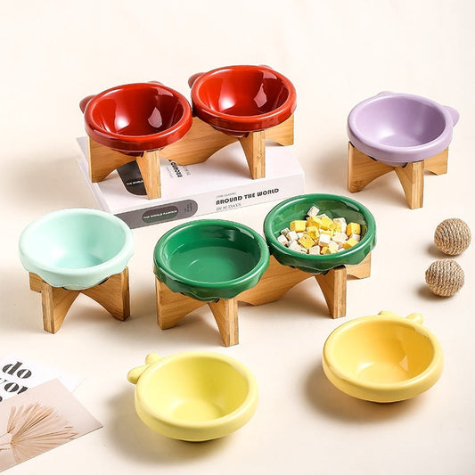 KFX-7418301 Ceramic Cat and Dog Water Bowl in Various Colors and Designs