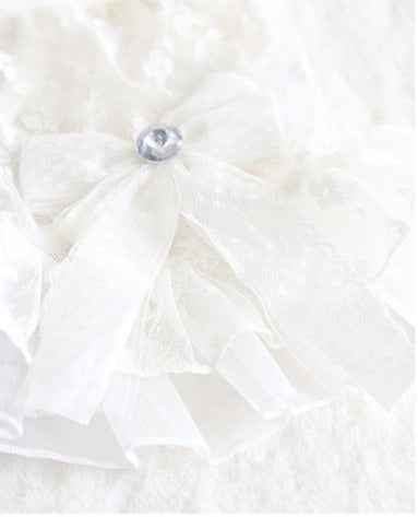 KFX-7440957 Summer Small Pet Lace Wedding Dress with Bow Decoration - Comfortable Cotton Skirt for Pets, Available in Multiple Sizes