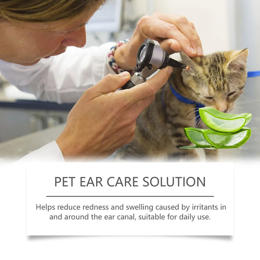 KFX-7441213 Gentle Ear Cleaning Solution for Cats and Dogs – 120ML Ear Wash with Aloe and Jojoba Oil