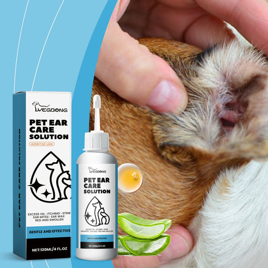 KFX-7441213 Gentle Ear Cleaning Solution for Cats and Dogs – 120ML Ear Wash with Aloe and Jojoba Oil