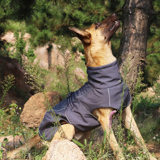 KFX-7465149 Waterproof Double-Layer Insulated Pet Clothing in Gray and Red, Sizes XS to XL