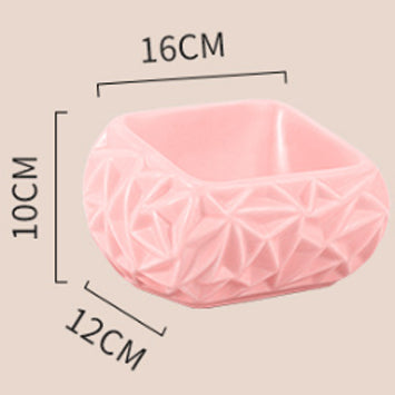 KFX-7467837 Ceramic Pet Feeding Bowl with Adjustable Design for Cats and Small Dogs, Pink Bird's Nest Style, Easy to Clean