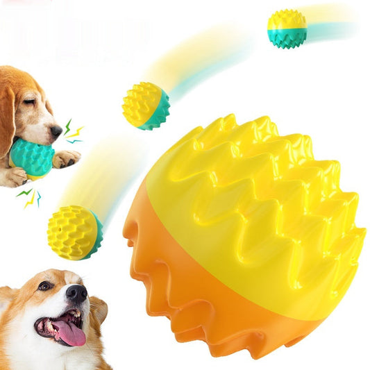 KFX-7474749 Sound Toothbrush Training Teether Ball for Pets - Lake Blue & Orange, Durable Plastic Toy