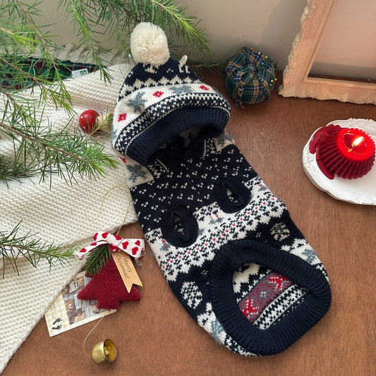 KFX-7485629 Cozy Waterproof Wool Sweater for Cats and Dogs - Soft Casual Pet Clothing