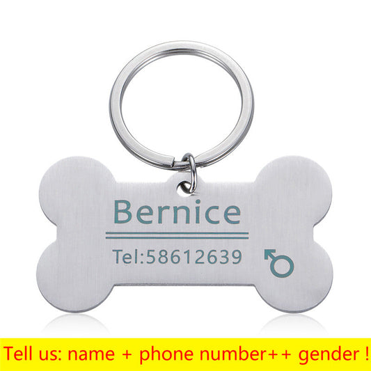 KFX-7501117 Personalized Stainless Steel Anti-Lost Pet ID Tag for Dog Collar