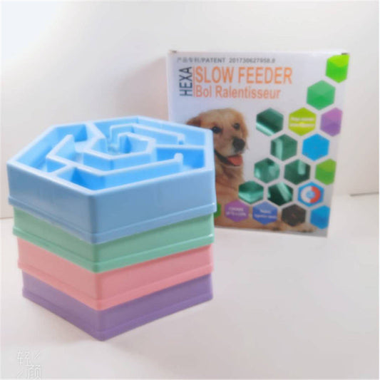KFX-7505085 Pet Slow Feeder Bowl for Dogs and Cats - Durable Resin Design to Promote Slow Eating