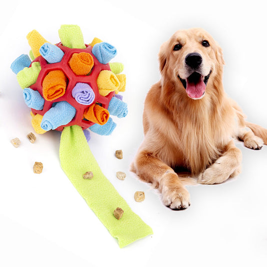 KFX-7515453 Sniff & Snack Puzzle Ball for Dogs - Enrichment Toy Made of Polar Fleece, 20cm