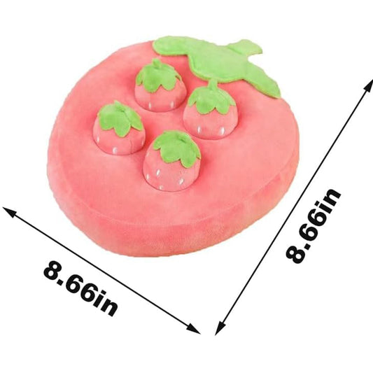 KFX-7527613 Interactive Plush Strawberry Snuffle Mat for Dogs, Bunnies, and Guinea Pigs - Feed, Entertain, and Stimulate