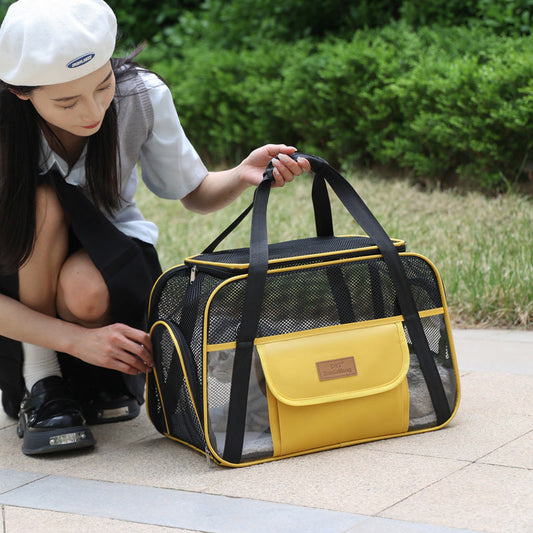 KFX-7528381 Breathable One-Shoulder Pet Carrier Bag in Solid Colors