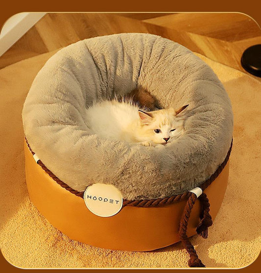 KFX-7535933 Cozy Solid Color Cat Nest with Plush Padding - Available in Two Sizes