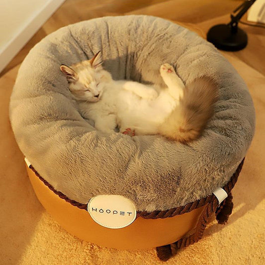 KFX-7535933 Cozy Solid Color Cat Nest with Plush Padding - Available in Two Sizes