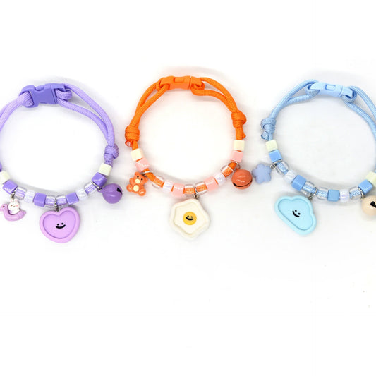 KFX-7567293 Colorful Adjustable Pet Necklace with Cartoon Pendant for Cats and Dogs