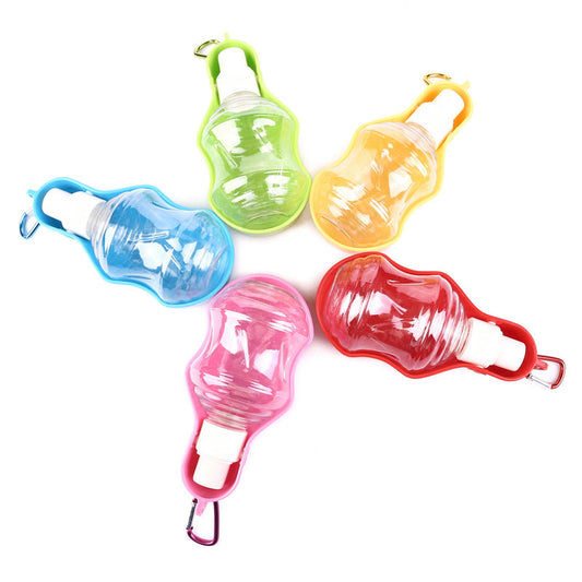 KFX-7570493 Portable Pet Water Dispenser - Lightweight, Leak-Proof, Eco-Friendly Plastic, with Metal Hook for Easy Carrying