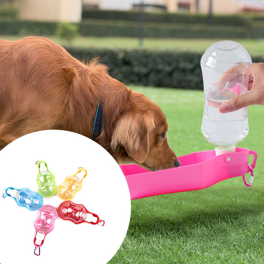 KFX-7570493 Portable Pet Water Dispenser - Lightweight, Leak-Proof, Eco-Friendly Plastic, with Metal Hook for Easy Carrying