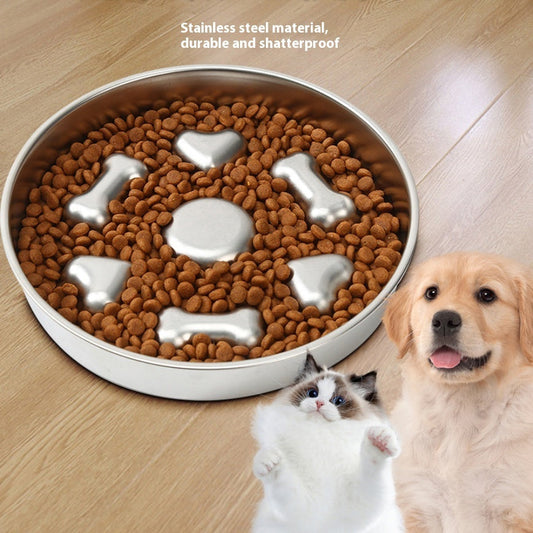 KFX-7582141 Non-slip Stainless Steel Slow Feeding Bowls for Pets in Various Styles