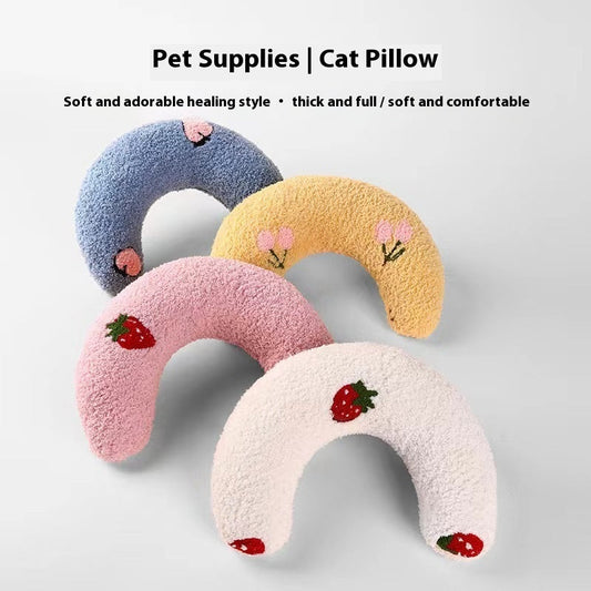 KFX-7585597 Cervical Support Anti-Scratching Pillow for Cats – Soft Cloth Toy in Multiple Colors
