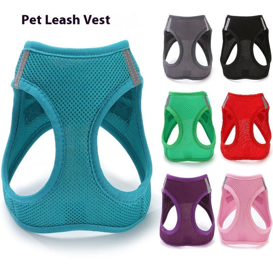 KFX-7587389 Vest-style Slip Rope Leash for Cats - Adjustable Mesh Harness with Hand Rope in Multiple Colors and Sizes