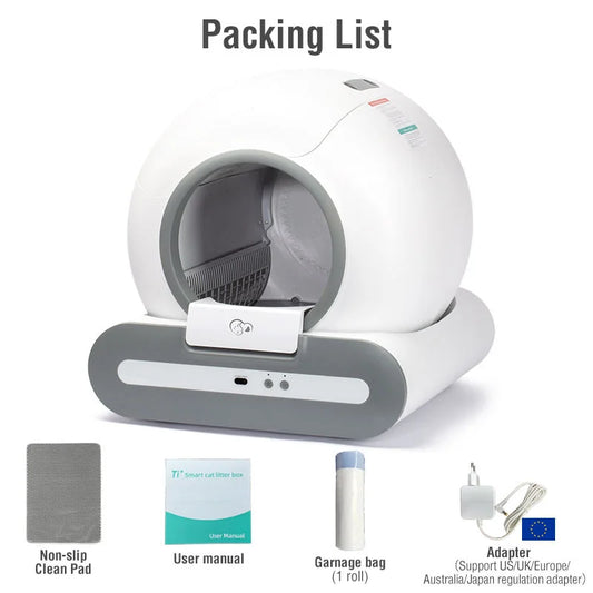 KFX-760659 Intelligent Automatic Smart Cat Litter Box with Eco-friendly Design and 65L Capacity