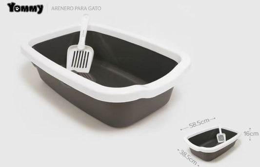 KFX-7608637 Cat Litter Box with Built-In Shovel for Easy Cleaning
