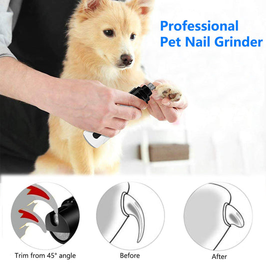 KFX-7622461 Rechargeable Electric Dog Nail Clippers with USB Charging and Quiet Operation for Pet Grooming
