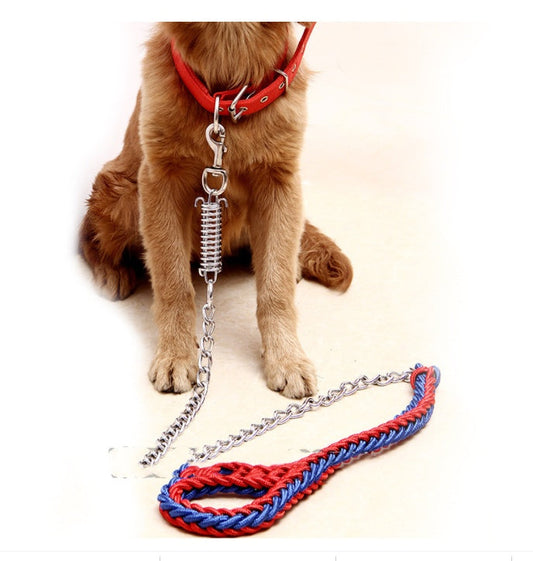 KFX-7624253 Durable Hand-Woven Nylon Pet Leash with Anti-Bite Features for Dogs