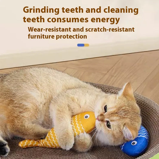 KFX-7625277 Catnip Fish Toy for Cats - Various Sizes and Colors Available, Perfect for Boredom Relief and Dental Health