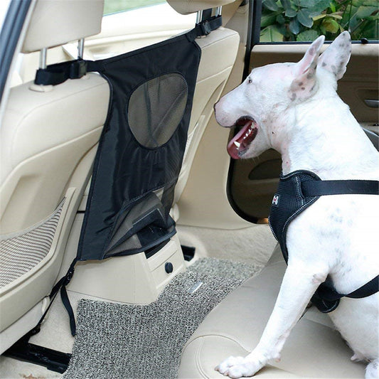 KFX-7627069 Rear Seat Pet Safety Barrier - Anti-Dog Harassment Screen for Cars - 54x49cm