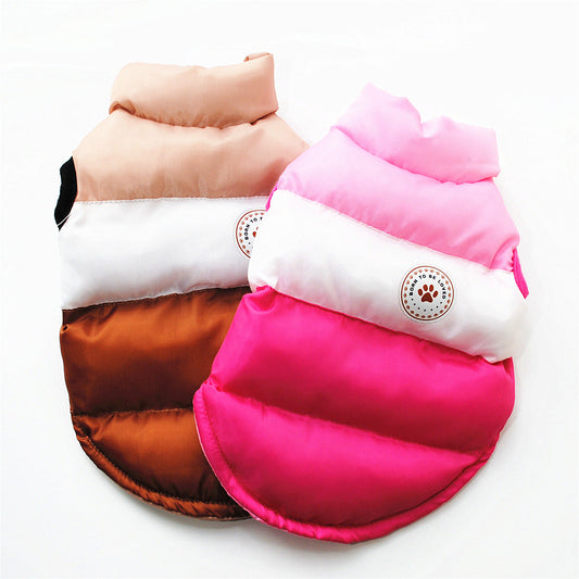 KFX-7628861 Padded Jacket for Dogs – Winter Color-Matching Polyester Coat in Multiple Sizes