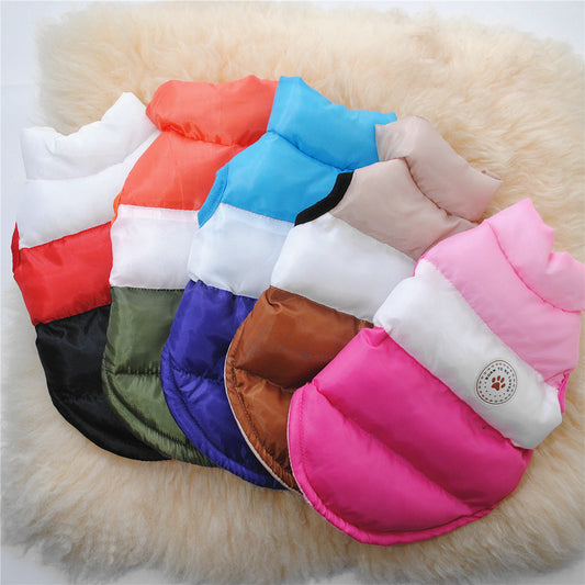 KFX-7628861 Padded Jacket for Dogs – Winter Color-Matching Polyester Coat in Multiple Sizes