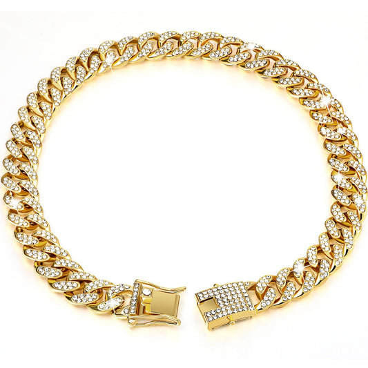 KFX-7632189 Diamond-Cut Dog Collar in Gold, Silver, and Rose Gold - Multiple Sizes Available