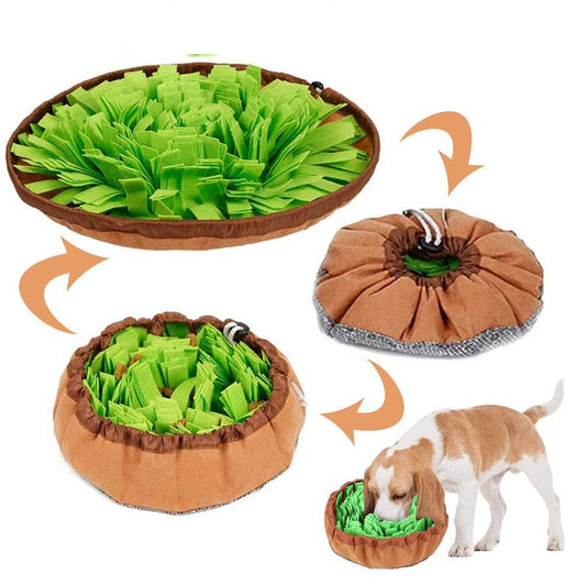 KFX-7636157 Interactive Sniff Training Mat for Pets - Slow Food Activity Toy in Felt, 40cm Diameter