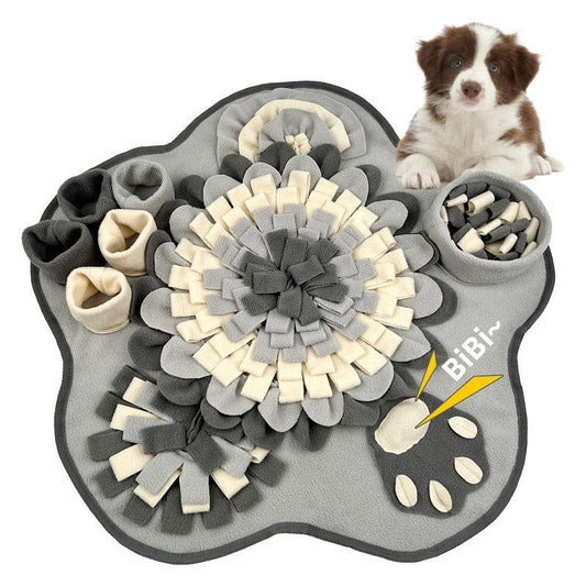 KFX-7636797 Foraging Mat for Dogs - Plush Training Food-Dispensing Pet Toy, Gray, 64x43 cm