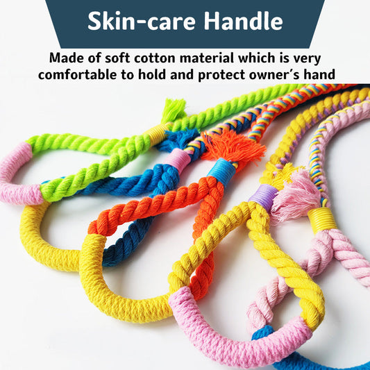 KFX-7651261 Handmade Cotton Rope Dog Traction Rope - Durable, Colorful, 1.0cm Diameter, 120cm Length