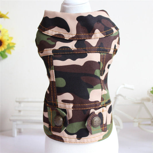 KFX-7652029 Camouflage Floral Vest for Pets - Stylish Autumn & Winter Apparel in Multiple Sizes