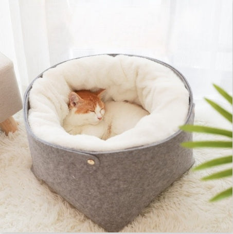 KFX-7661245 Cozy Detachable Pet Bed for Cats - Sizes S (up to 8 kg) and M (up to 15 kg)