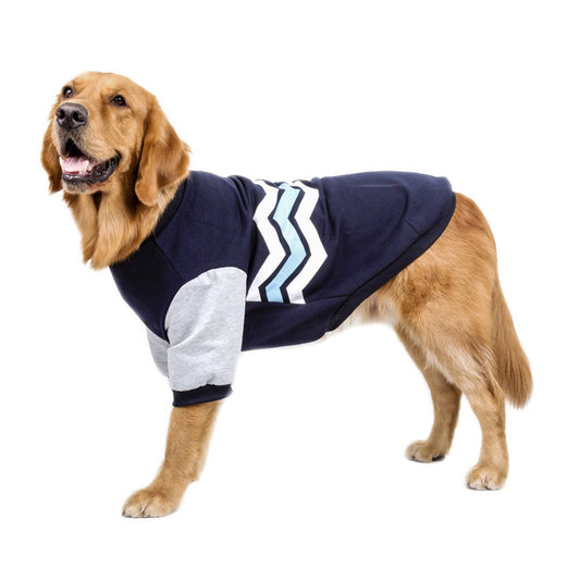 KFX-7667133 Wavy Striped Two-Legged Hoodie for Dogs - Soft Cotton, Comfortable Fit