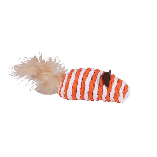 KFX-7671357 Colorful Feather Paper String Mouse Toy for Pets