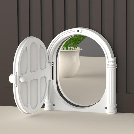 KFX-7679293 Minimalist Plastic Cat and Dog Door with Direction Control in White, Black, and Brown