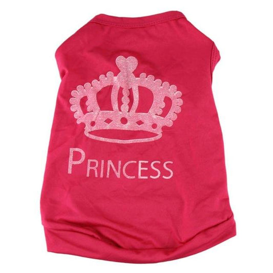 KFX-7688381 Princess Dog Vest, Polyester, Size L (Length 36cm, Bust 46cm, Neck 36cm), M (Length 29cm, Bust 43cm, Neck 28cm), S (Length 24cm, Bust 37cm, Neck 25cm), XS (Length 18cm, Bust 31cm, Neck 20cm)