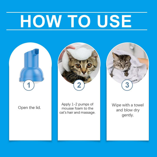 KFX-7703357 Mild Cat Cleaning Mousse - Non-Irritating Pet Foaming Cleanser