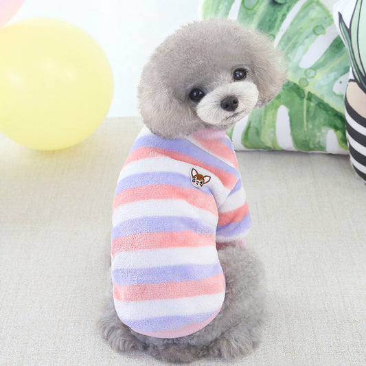 KFX-7703869 Cozy Rainbow Fleece Winter Clothing for Cats & Small Pets