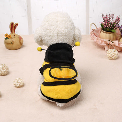 KFX-7705661 Fleece Transformation Teddy Dog Clothes in Yellow Bee - Size 6 to 18