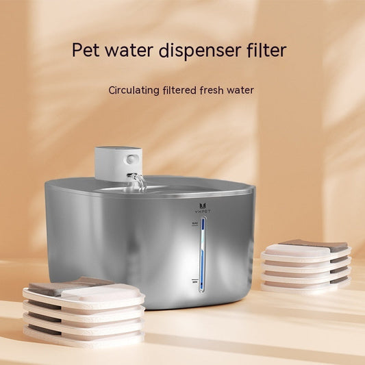 KFX-7707325 Activated Carbon Water Filter Replacement for Pet Dispensers - Pack of 4 Elements & 16 Cotton Pads