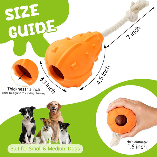KFX-7720253 Durable Interactive Dog Toy for Fetch and Chewing, Treat-Dispensing Natural Rubber Toy for Small to Medium Breeds