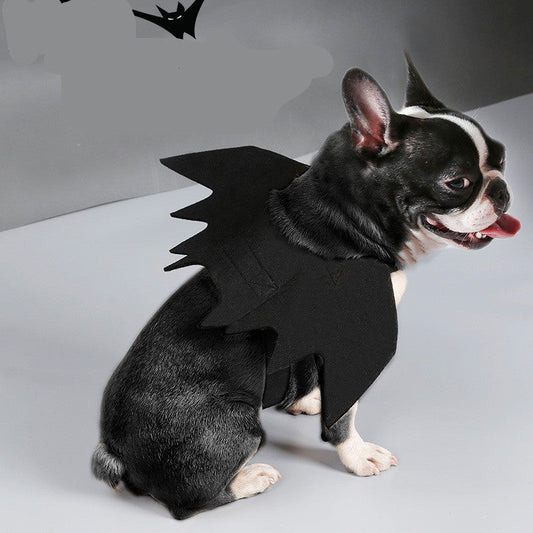 KFX-7732669 Cool Black Felt Dog Bat Wings Costume Accessory with Adjustable Velcro Straps