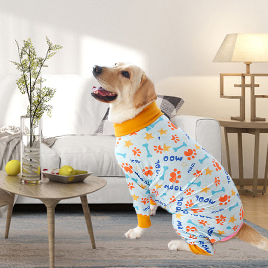 KFX-7734077 Cute Cotton Dog Jumpsuits - Four-Legged Pet Clothing in Multiple Colors and Sizes