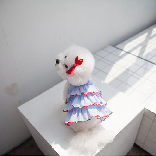 KFX-7735869 Summer Cartoon Pet Suspender Skirt Dress for Dogs in Multiple Sizes