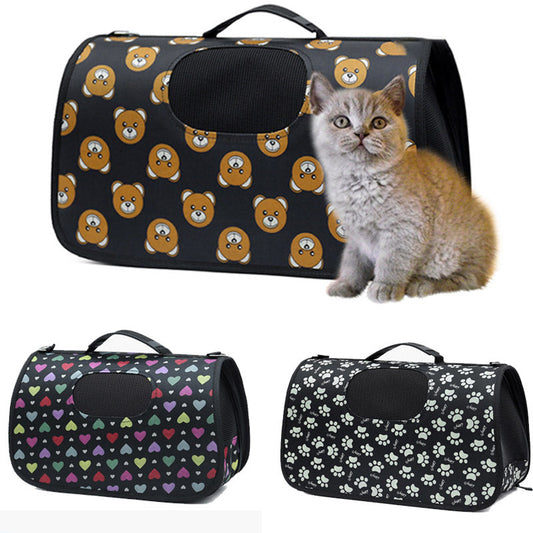 KFX-7740477 Cartoon Diagonal Pet Carrier Bag in Oxford Material - Sizes S, M, L Available