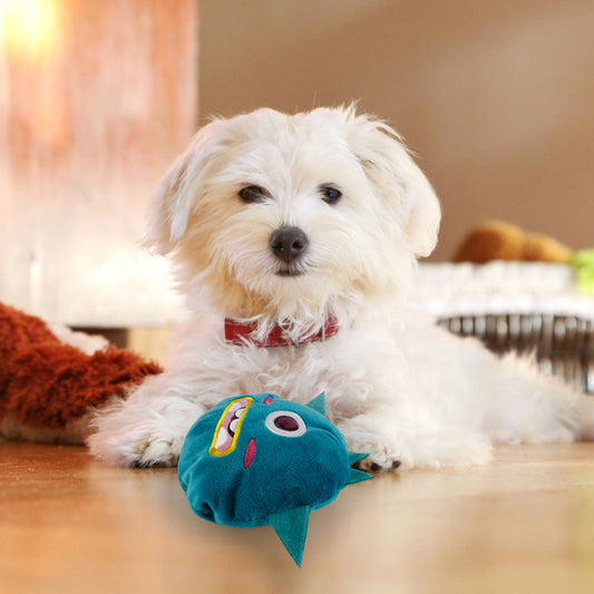 KFX-7744829 Interactive Plush Vibrating Dog Toy - Sound-Resistant, Scratching & Biting Durable Ball for Training and Dental Hygiene