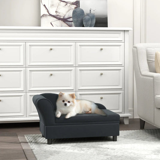 KFX-7745469 Modern Dark Gray Pet Sofa Bed with Hidden Storage for Small Dogs and Cats